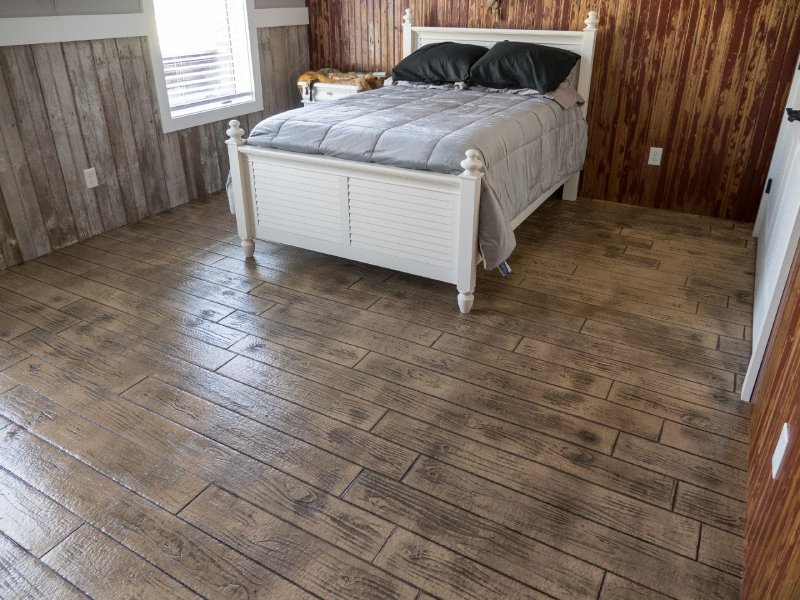 Phòng ngủ ứng dụng bê tông áp khuôn lạ mắt