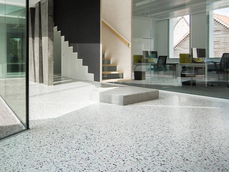 Sàn nhà sử dụng vật liệu terrazzo 